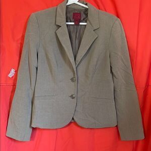 212 Collection Women’s Blazer Size 10 Tan Khaki Tailored Work Office Suit Jacket